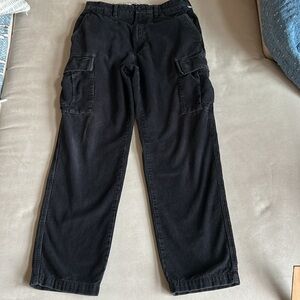 Vans Loose Taper Fit Black Corduroy Cargo Skater Pants Mens Size 30‎